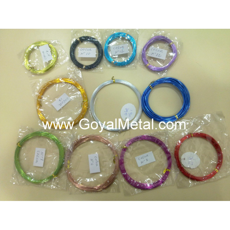 Anodised coloured aluminium wire